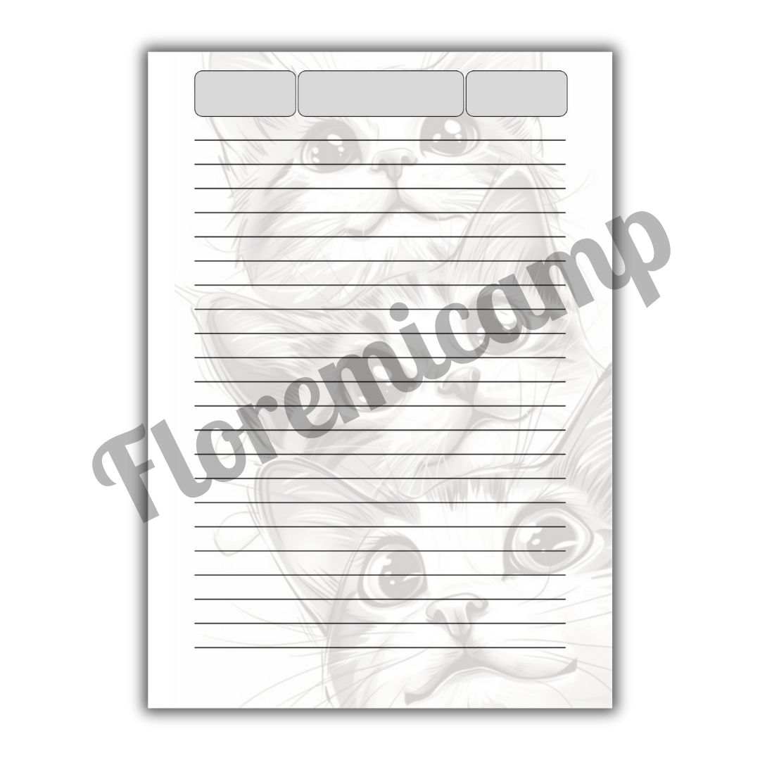 Hoja rayada gato blanco y negro A5