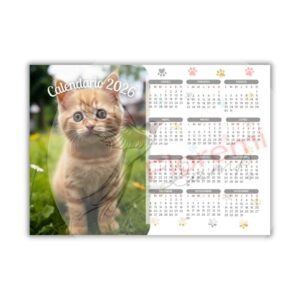 Calendario A4 Horizonrtal Gato26