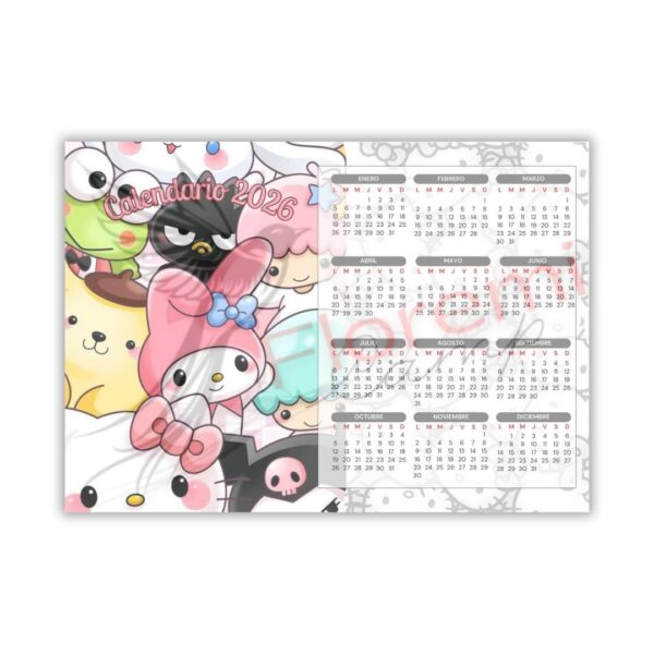 Calendario A4 Horizonrtal Hello Kity26