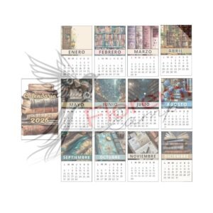 Mini calendario 13 x 8 cm 2026 Libros