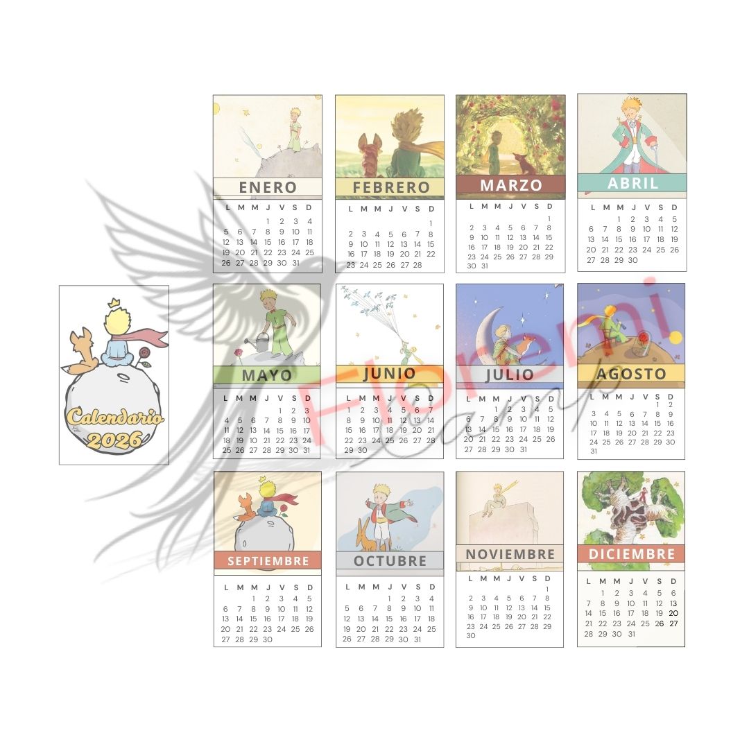 Mini calendario 13 x 8 cm el Principito 2026