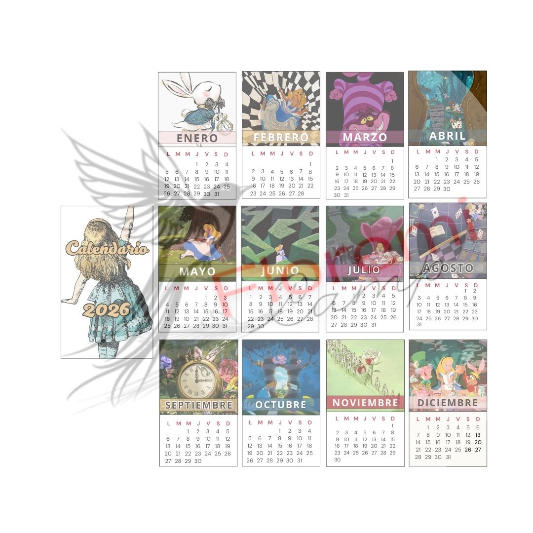 Mini calendario 13 x8 2026 Alicia