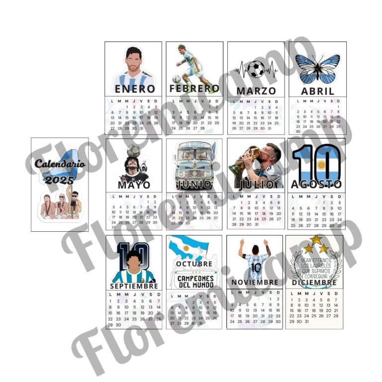 Mini calendarios temáticos de la Selección Argentina ⚽ - Floremicamp