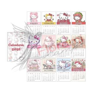 Mini calendario Hello Kity 2026 8x13