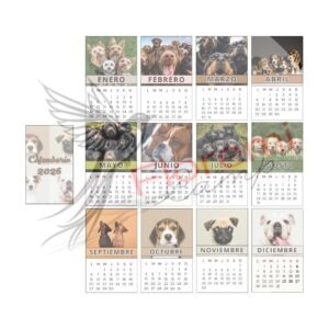 Mini calendario Perros 2026 8x13