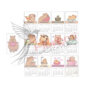 Mini calendario capibara 2026 8x13
