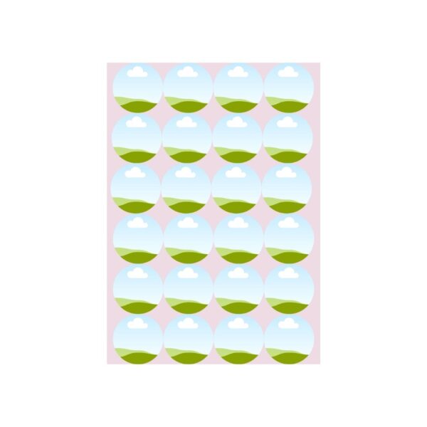 Plantilla Canva - Hoja para stickers circulares