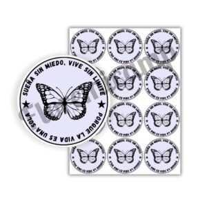 Stickers mariposa circular PDF