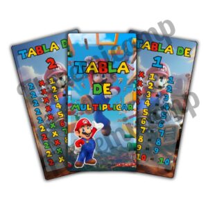 Tabla de multiplicar Mario Bros. PDF listo para imprimir