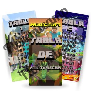 Tabla de multiplicar Minecraft, PDF para imprimir