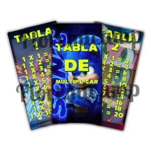 Tabla de multiplicar sonic en PDF listo para imprimir