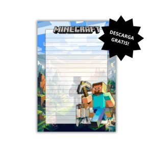 Hoja de Notas A5 de Minecraft – PDF Gratis para Imprimir